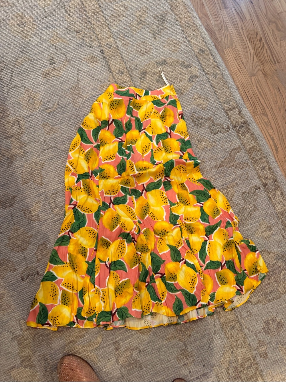 Farm Rio Yellow Lemon Print Women’s Skirt